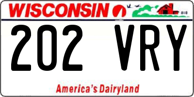 WI license plate 202VRY