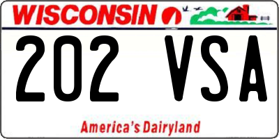 WI license plate 202VSA