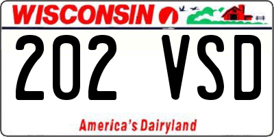 WI license plate 202VSD
