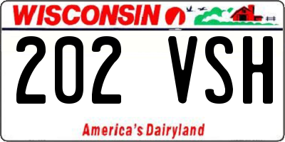 WI license plate 202VSH