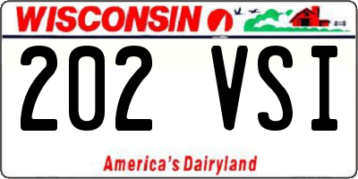 WI license plate 202VSI