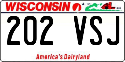 WI license plate 202VSJ