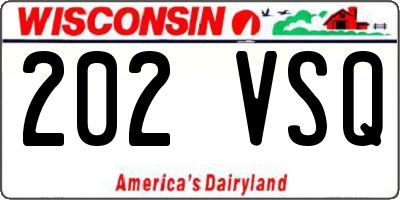 WI license plate 202VSQ
