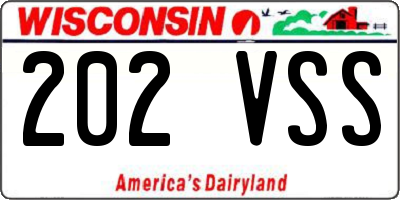 WI license plate 202VSS