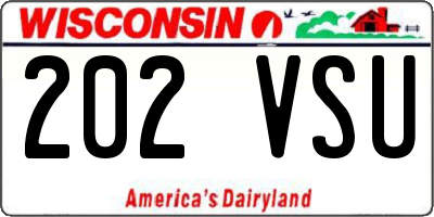 WI license plate 202VSU
