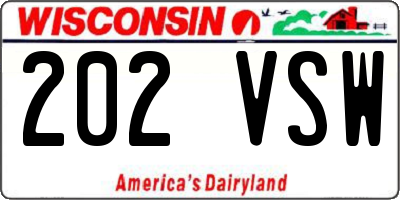 WI license plate 202VSW
