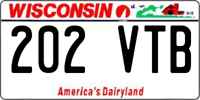 WI license plate 202VTB