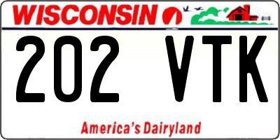 WI license plate 202VTK