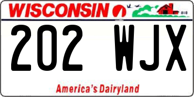 WI license plate 202WJX