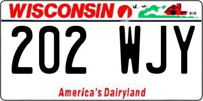 WI license plate 202WJY