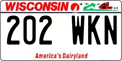 WI license plate 202WKN