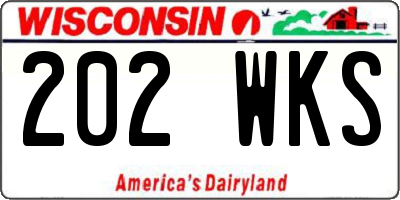 WI license plate 202WKS