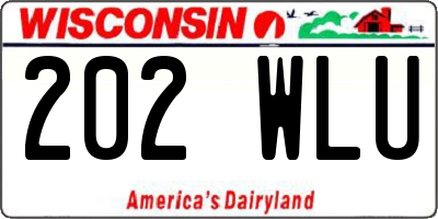 WI license plate 202WLU