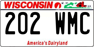 WI license plate 202WMC