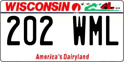 WI license plate 202WML
