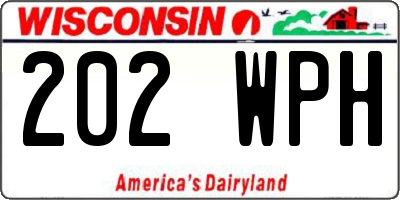 WI license plate 202WPH
