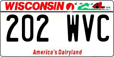 WI license plate 202WVC