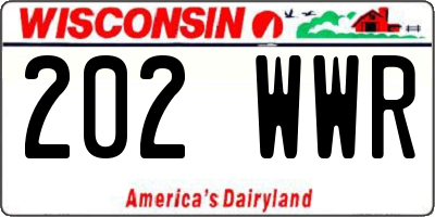 WI license plate 202WWR