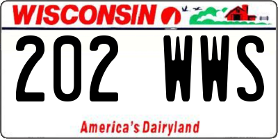 WI license plate 202WWS