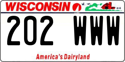 WI license plate 202WWW