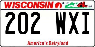 WI license plate 202WXI