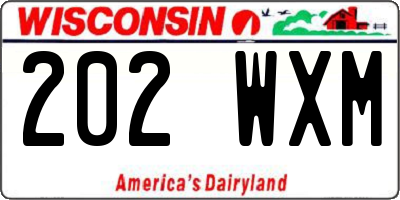 WI license plate 202WXM