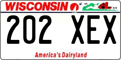 WI license plate 202XEX