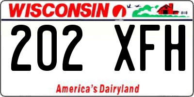 WI license plate 202XFH