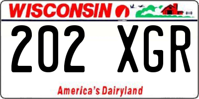 WI license plate 202XGR