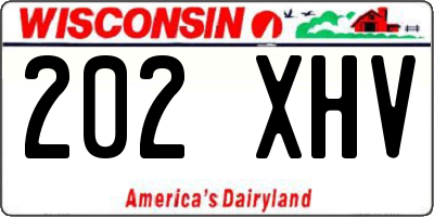 WI license plate 202XHV