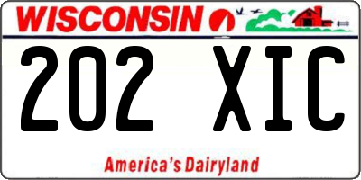WI license plate 202XIC
