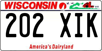 WI license plate 202XIK