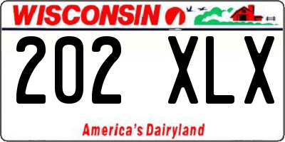 WI license plate 202XLX