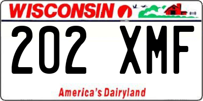 WI license plate 202XMF