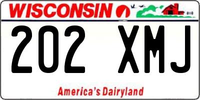 WI license plate 202XMJ