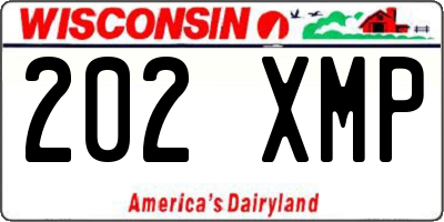 WI license plate 202XMP