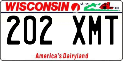 WI license plate 202XMT