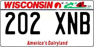 WI license plate 202XNB
