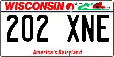 WI license plate 202XNE