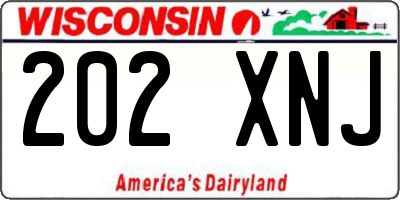 WI license plate 202XNJ
