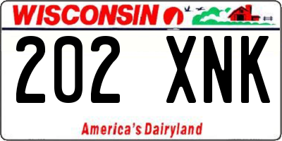 WI license plate 202XNK