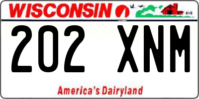 WI license plate 202XNM