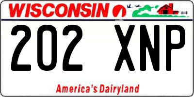 WI license plate 202XNP
