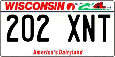 WI license plate 202XNT