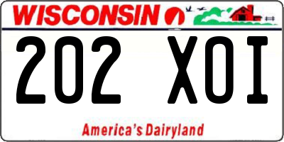 WI license plate 202XOI