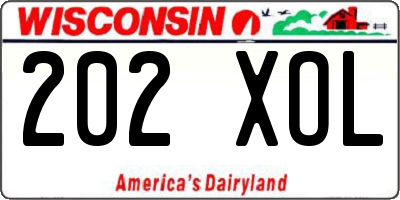 WI license plate 202XOL