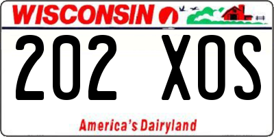 WI license plate 202XOS
