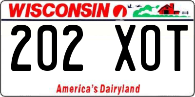 WI license plate 202XOT