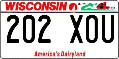 WI license plate 202XOU