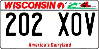 WI license plate 202XOV
